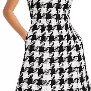 Alice + Olivia Black and White Houndstooth Mini Dress